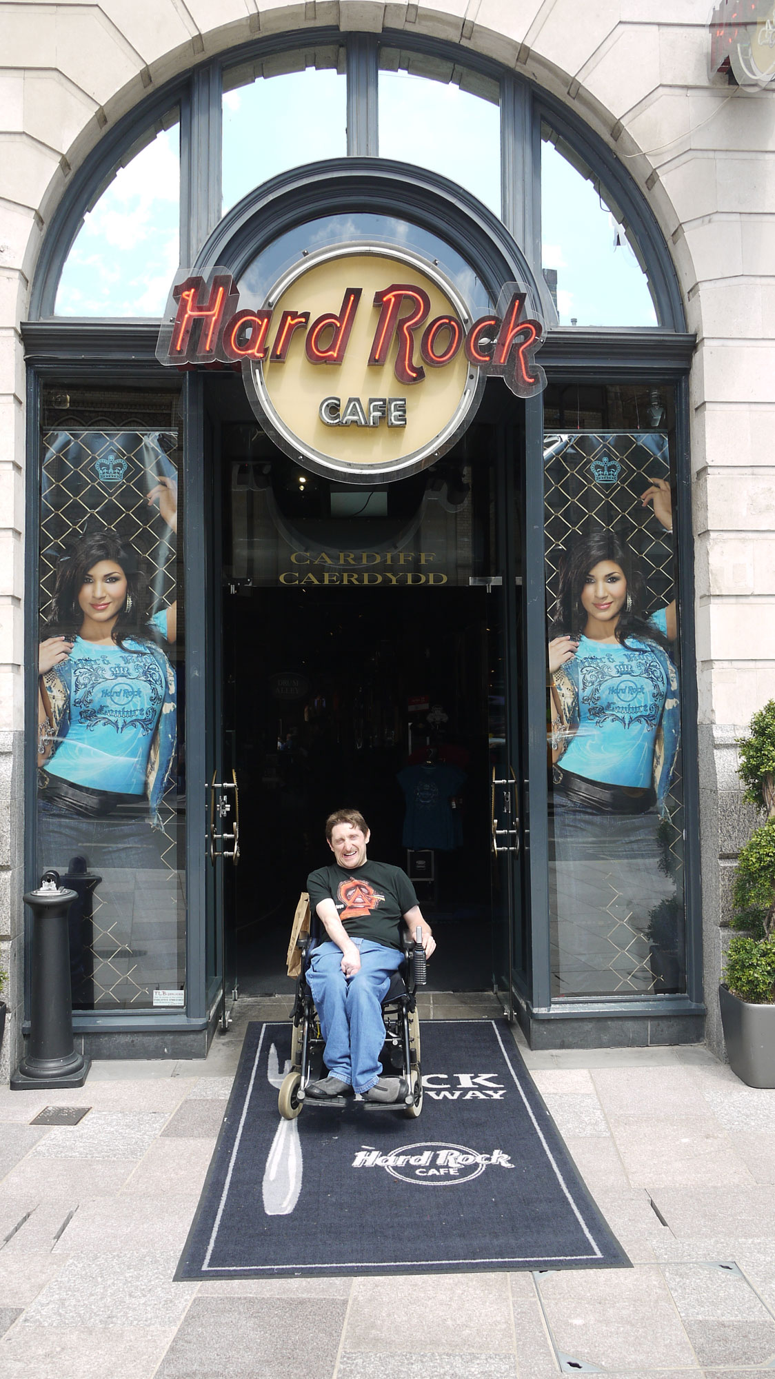 Me Outside Hard Rock Cafe, Cardiff