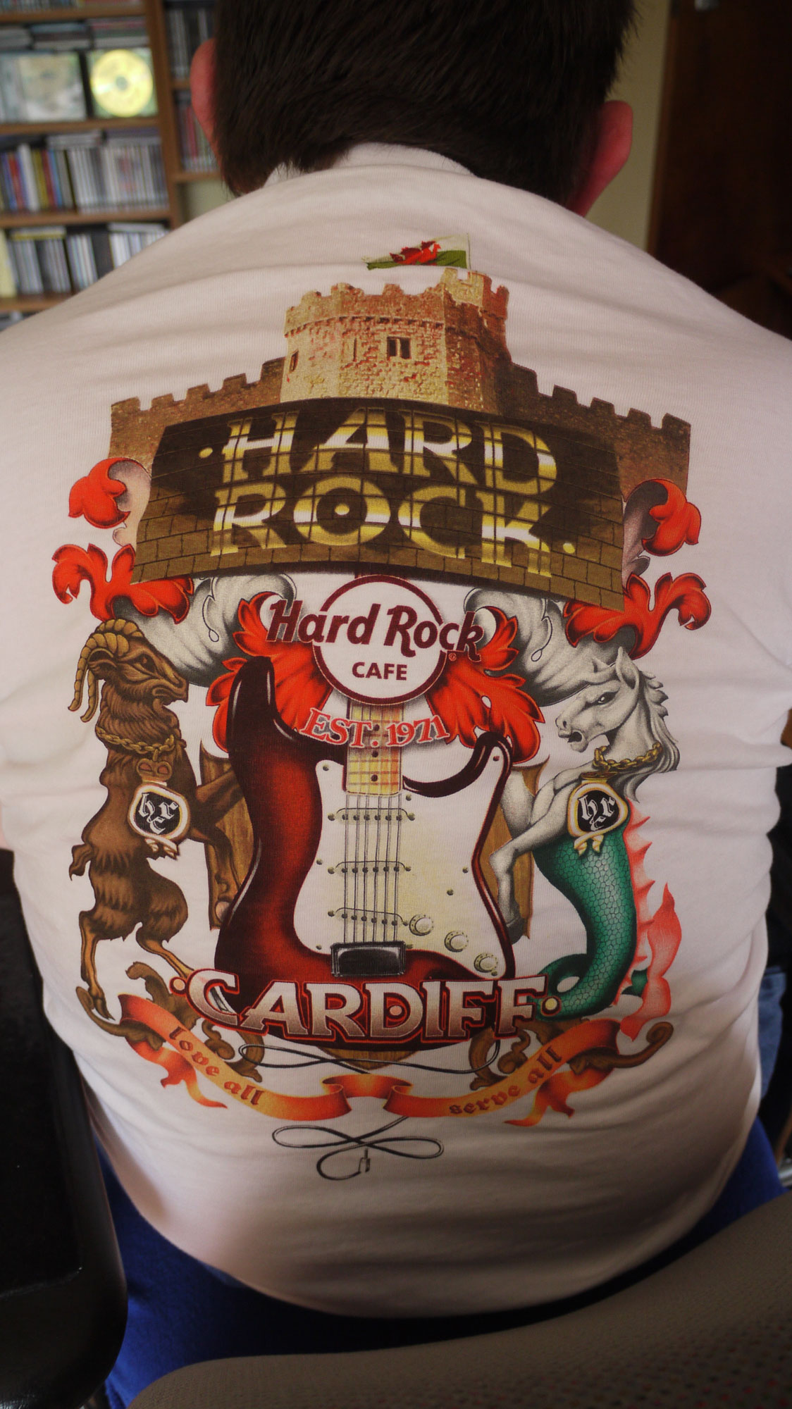 Hard Rock Cafe, Cardiff. T-Shirt back